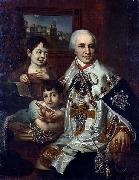 Vladimir Lukich Borovikovsky ortrait of count G.G. Kushelev with children oil painting